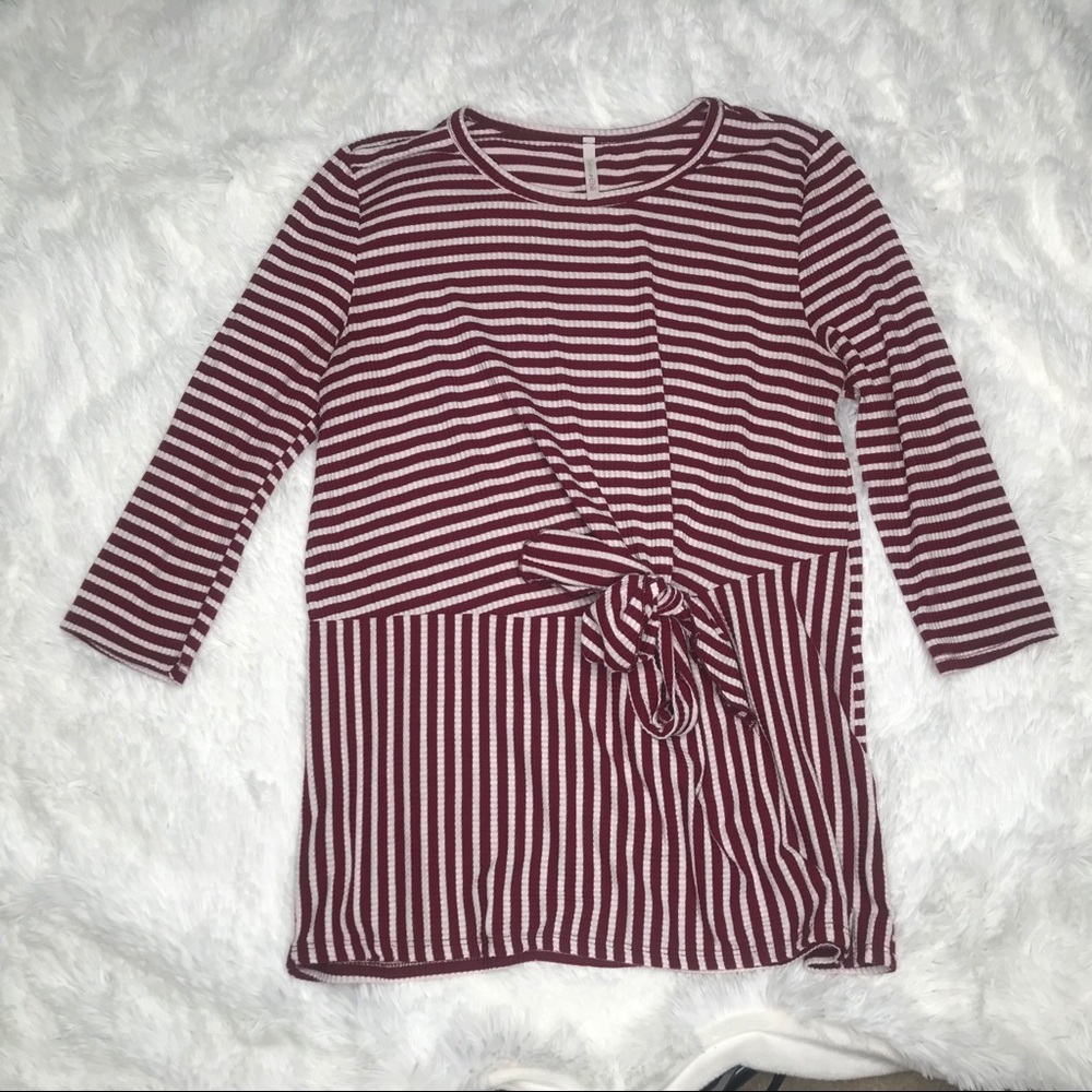 Purple and white striped shirt